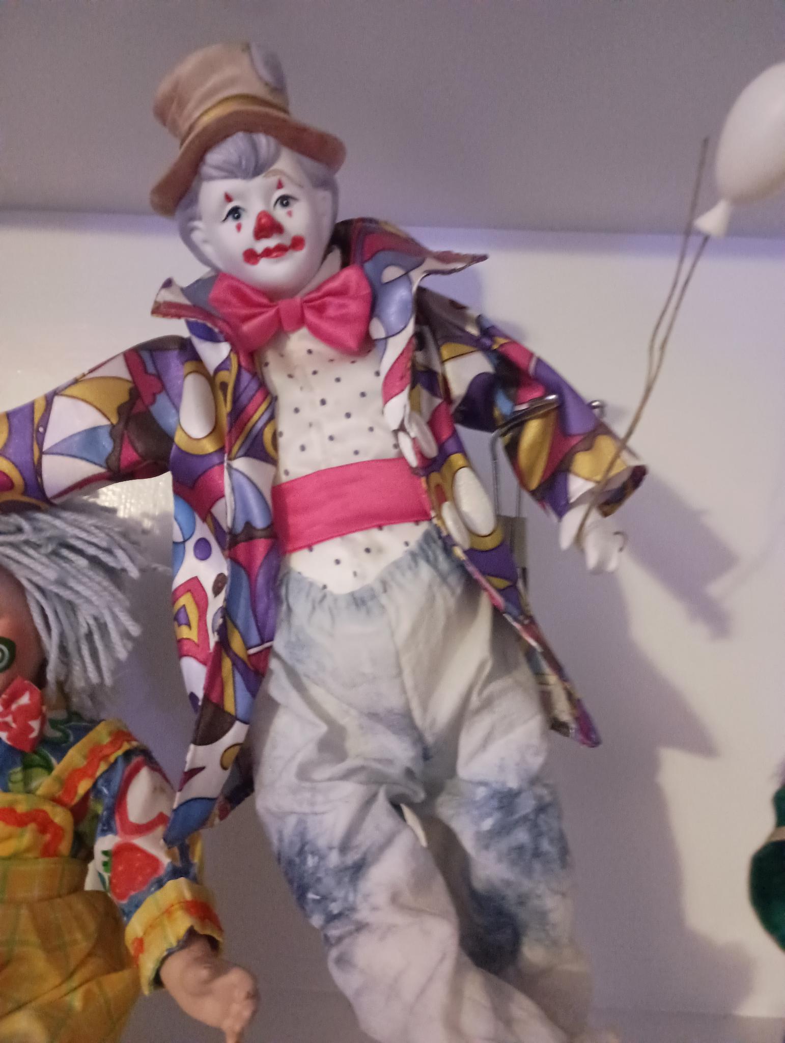Brinn Clown Doll With Porcelain Head and Hands