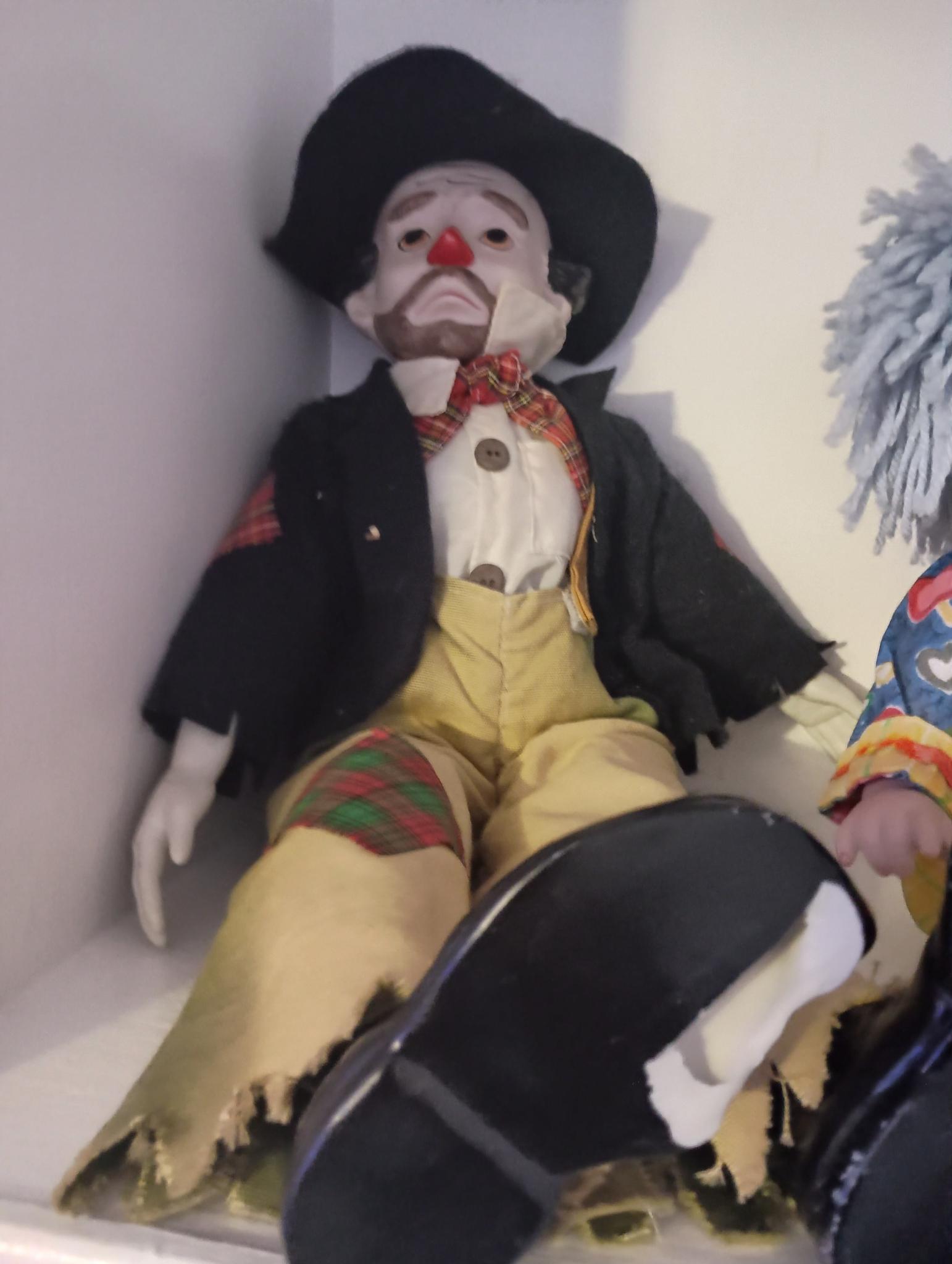 Vintage Emmett Kelly Porcelain Sad Clown Doll